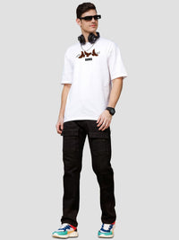 ADRO Men Printed Extended Sleeves Raw Edge T-shirt