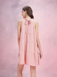DressBerry Tie-Up Neck Ruffled Tiered Dress
