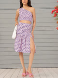 DressBerry Garden Vibes One-Shoulder Tie-Up Floral Print Co-Ords