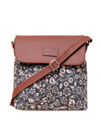 ZOUK Floral Printed Structured Sling Bag