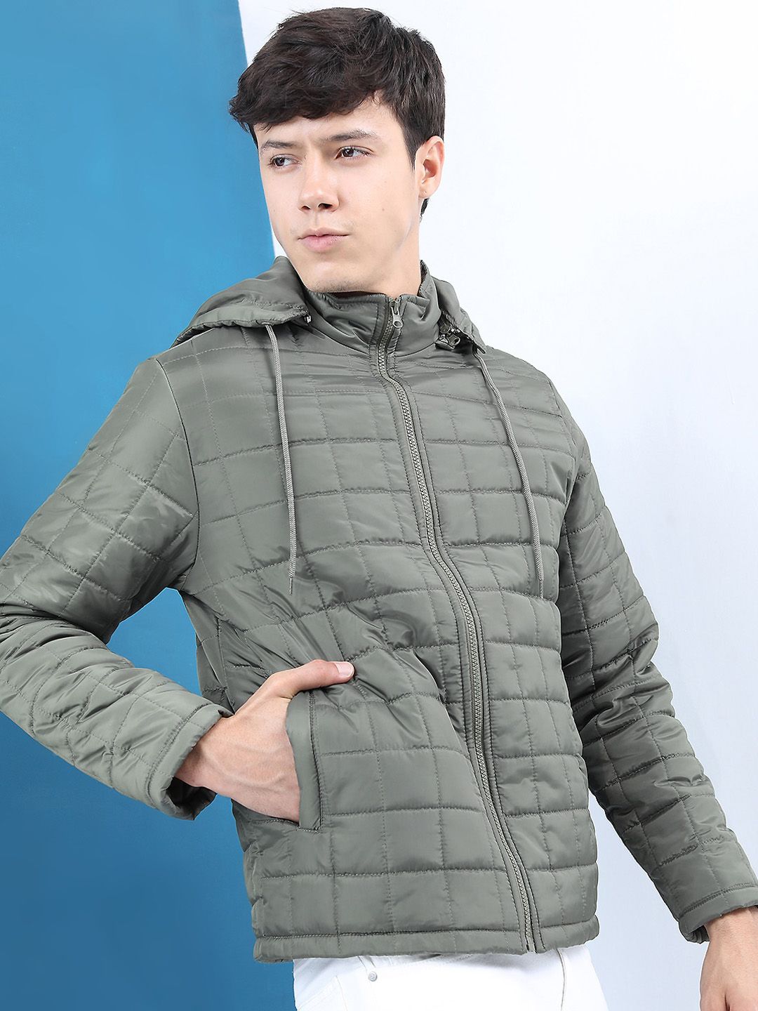 HIGHLANDER Men Olive Green Padded Jacket