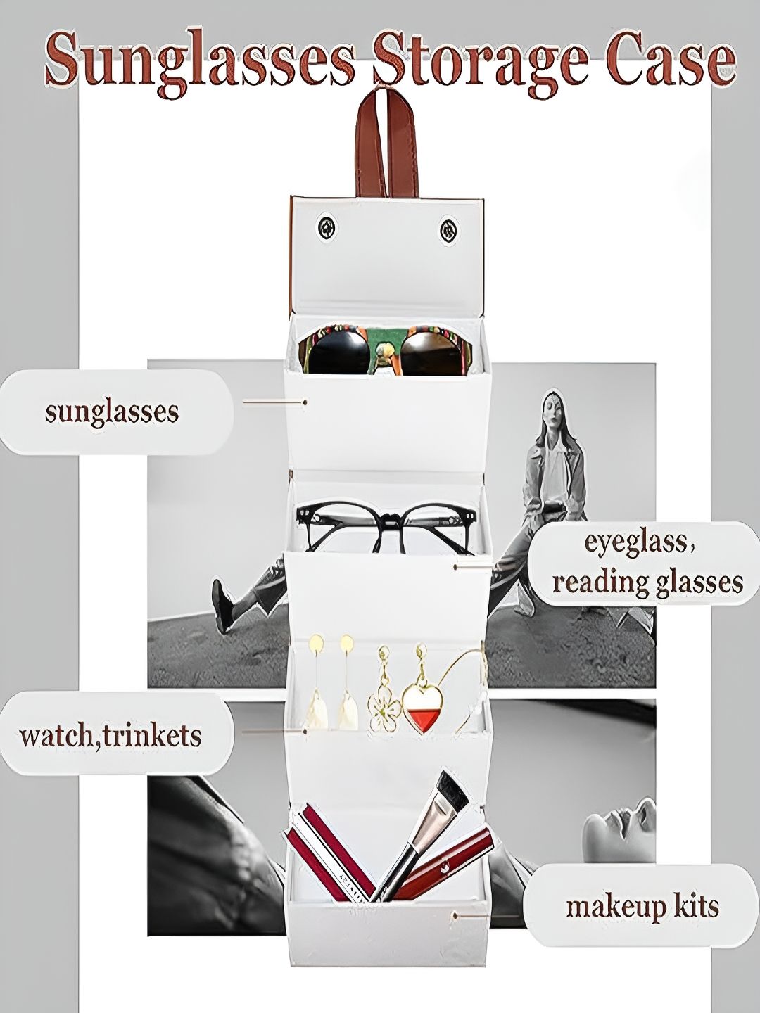 Cortina Brown Water Resistant 5 pockets Sunglass Organiser