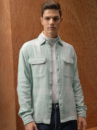 LOCOMOTIVE Premium Dobby Textured Checked Utility Pocket Overshirt