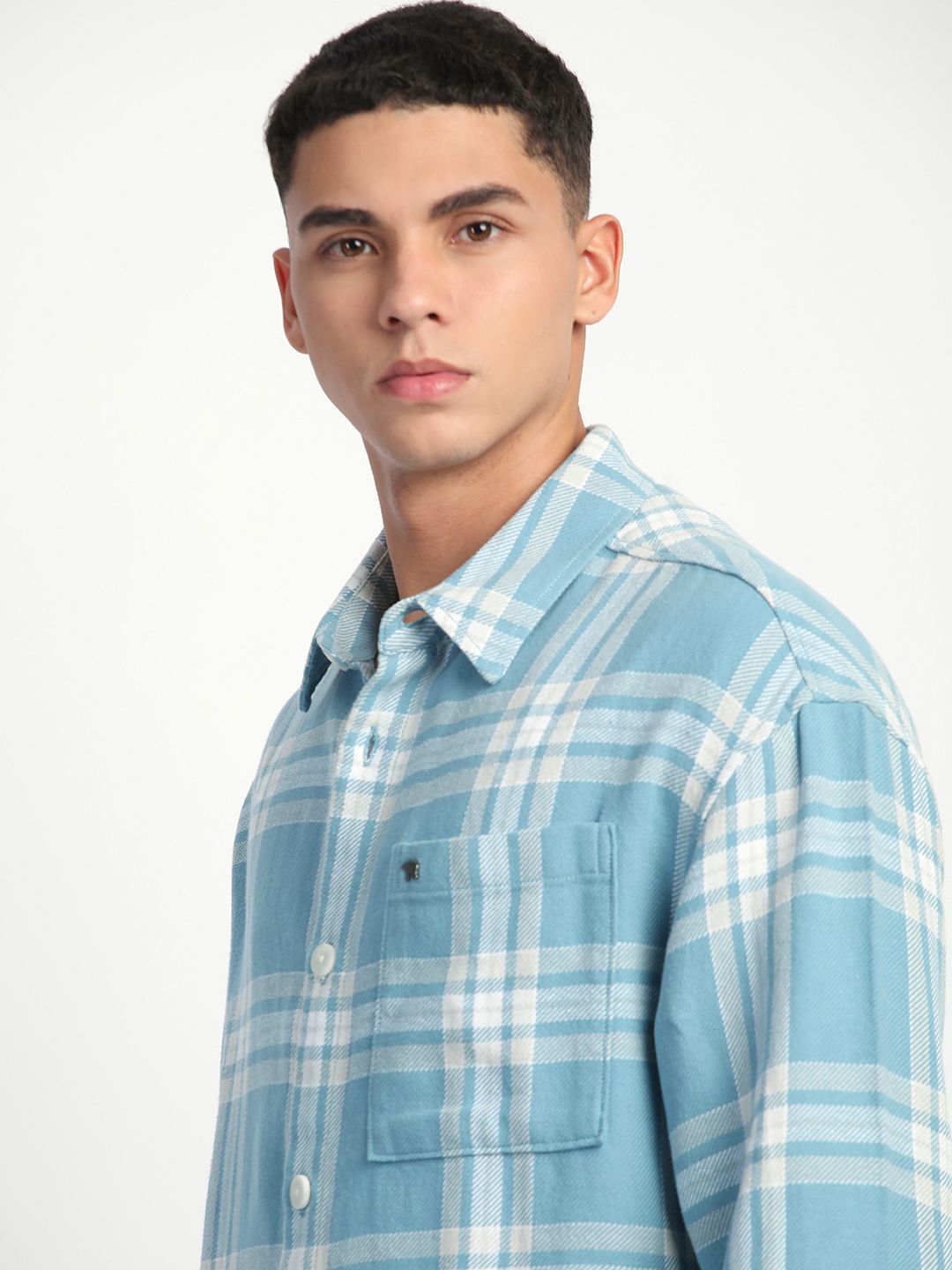 THE BEAR HOUSE Men Tartan Checks Opaque Relaxed Fit Cotton Casual Shirt