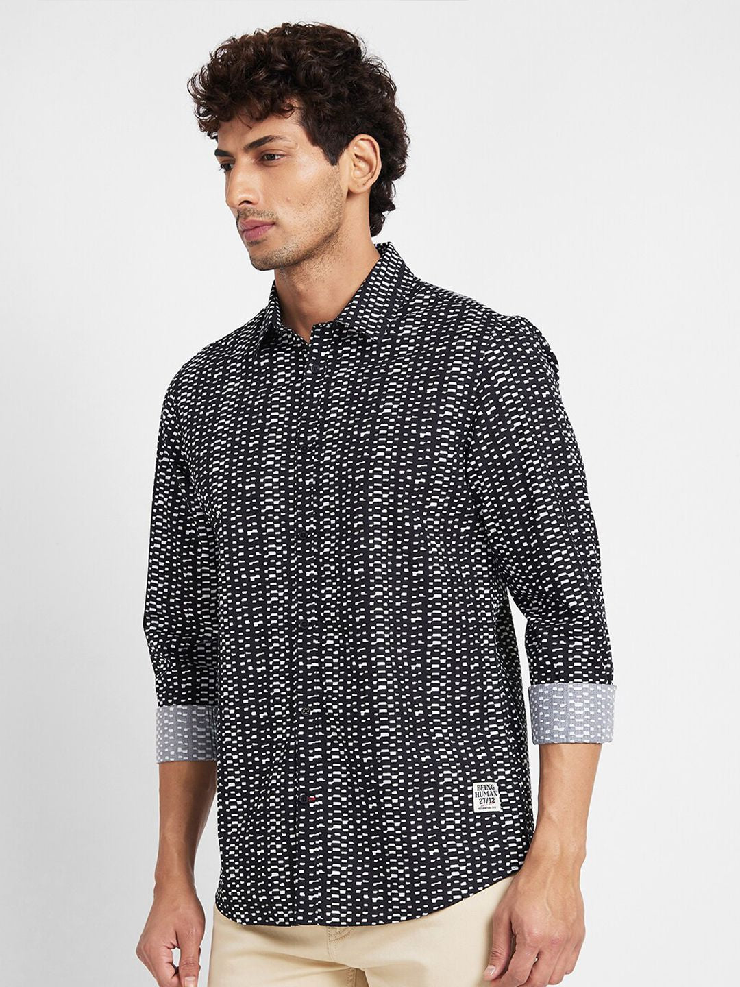 Being Human Slim Fit Abstract Printed Casual Shirt