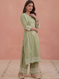 House of Chikankari Women Regular Chikankari Kurta with Trousers