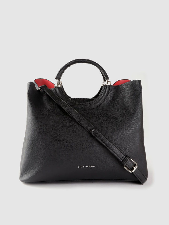 Lino Perros Black Solid Handheld Bag
