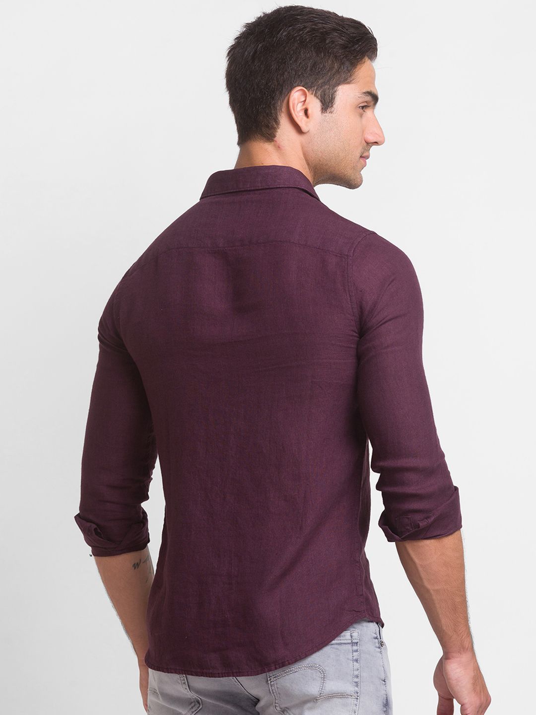 SPYKAR Linen Solid Slim Fit Casual Shirt