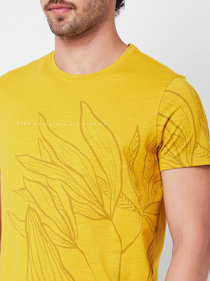 SPYKAR Graphic Printed Cotton Slim Fit T-shirt