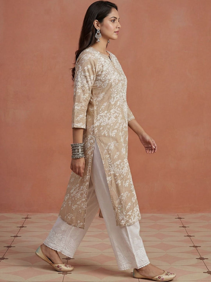 Kurta Sulam Benang Sulam Wanita Rumah Chikankari