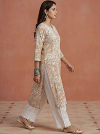 Kurta Sulam Benang Sulam Wanita Rumah Chikankari