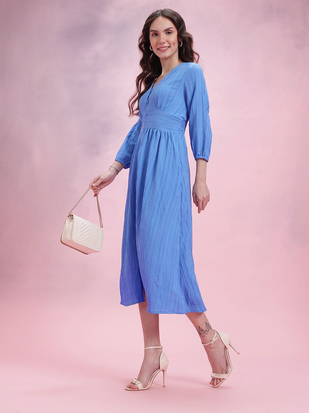 DressBerry Slit Empire Midi Dress