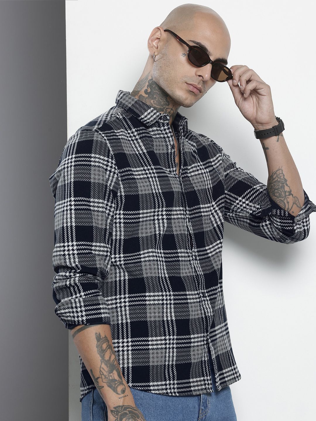 The Indian Garage Co Checked Pure Cotton Casual Shirt