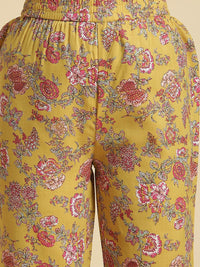 W Floral Printed Regular Gotta Patti Detail Kurta With Trousers & Dupatta