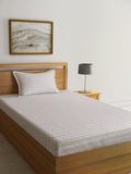 KLOTTHE Beige Chevron Cotton 300 TC Dilengkapi Cadar Bujang Halus dengan Sarung Bantal-87 x 59 inci