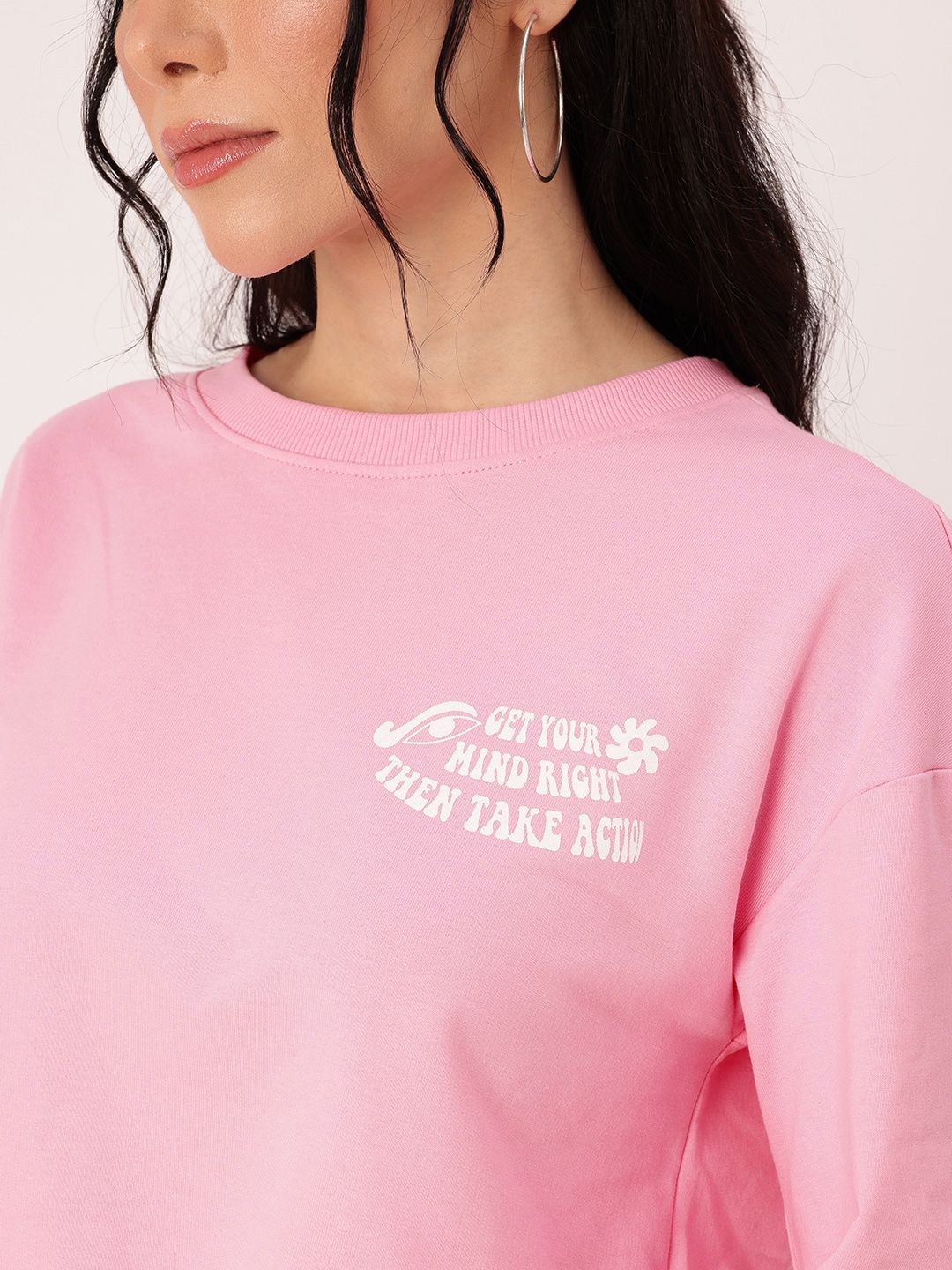 DressBerry Printed Cotton Terry Relaxed Fit Sweatshirts