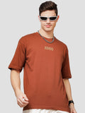 ADRO Men Printed V-Neck Applique T-shirt