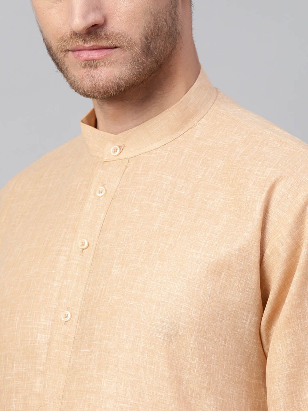 SOJANYA Men Brown Woven Design Straight Kurta