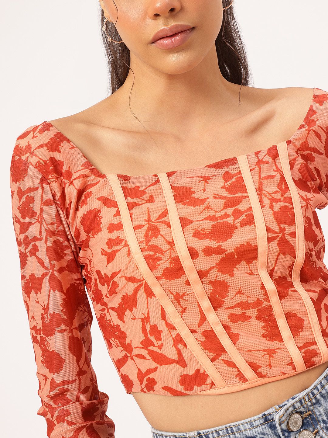 DressBerry Abstract Art Corset Style Crop Top