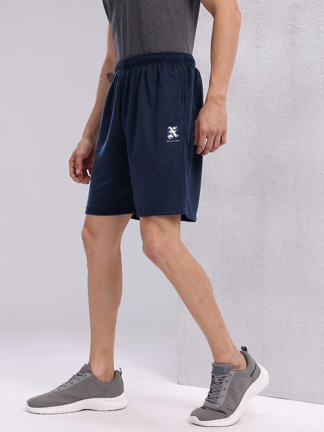 HRX by Hrithik Roshan Men Brand Logo Printed Mid-Rise Lifestyle Shorts
