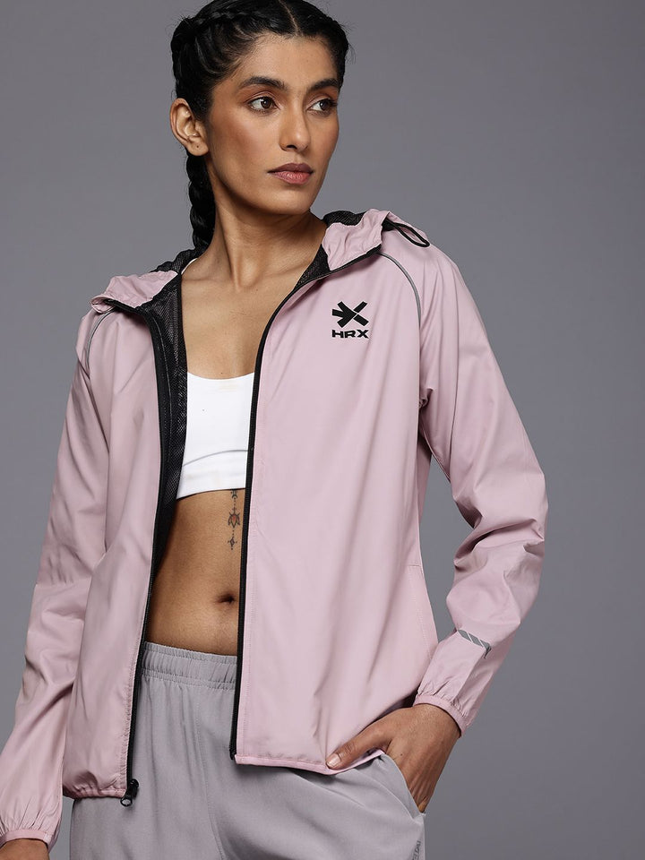HRX by Hrithik Roshan Rapid-Dry Antimicrobial Running Hooded Sporty Jacket
