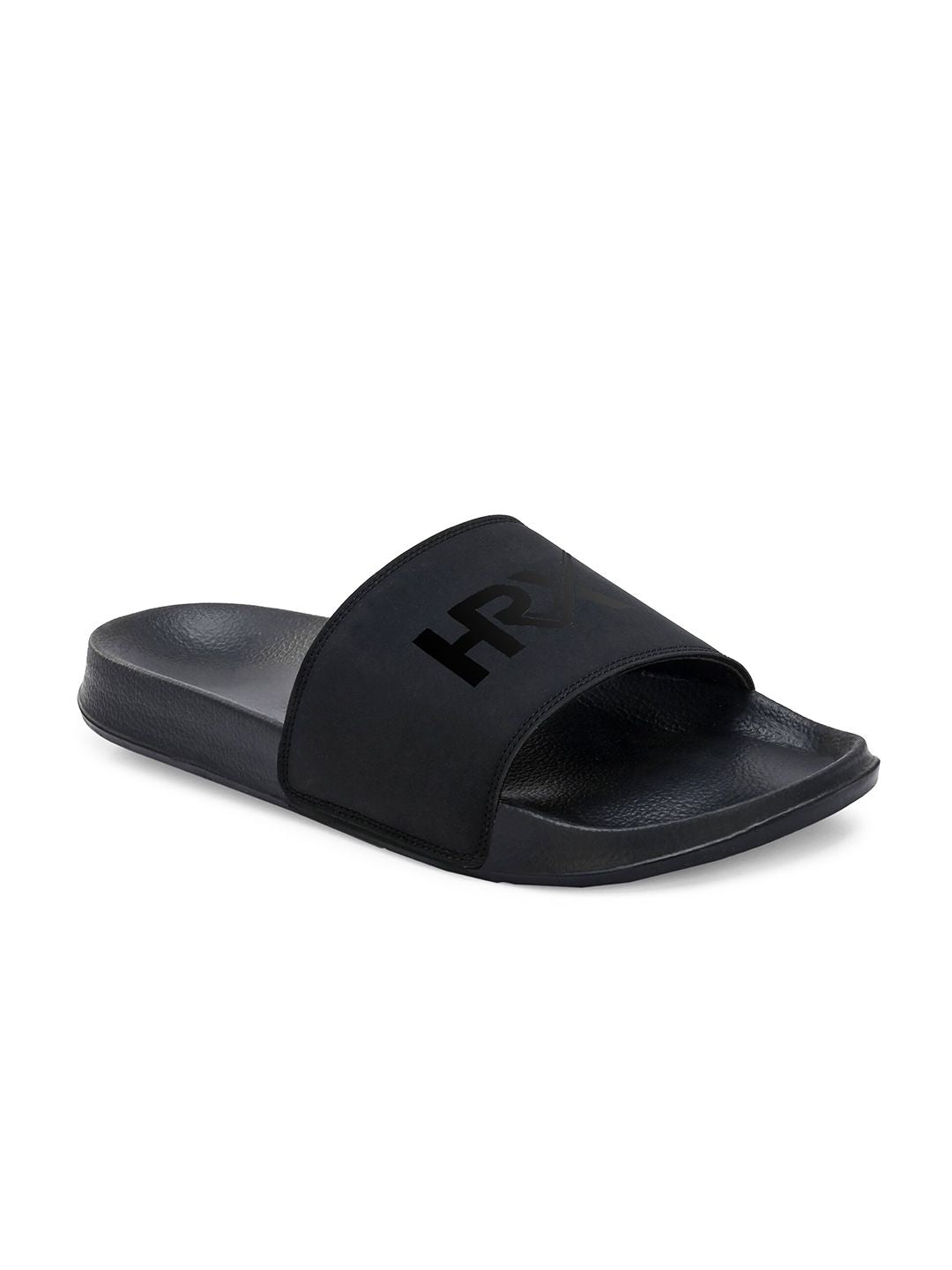 HRX by Hrithik Roshan Men Black Printed Sliders