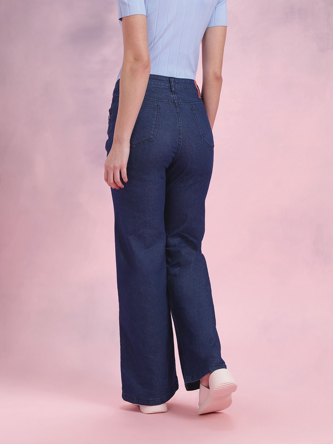 DressBerry Women Wide Leg High-Rise Stretchable Jeans