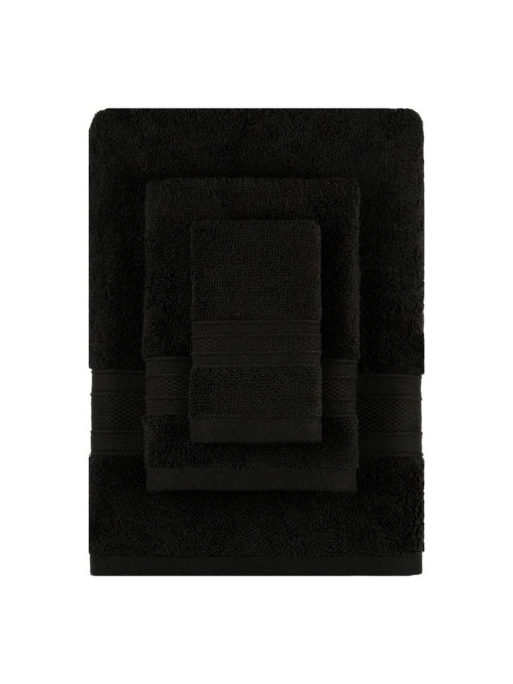 MYTRIDENT Black 3 Pieces Pure Cotton 500 GSM Towel Set