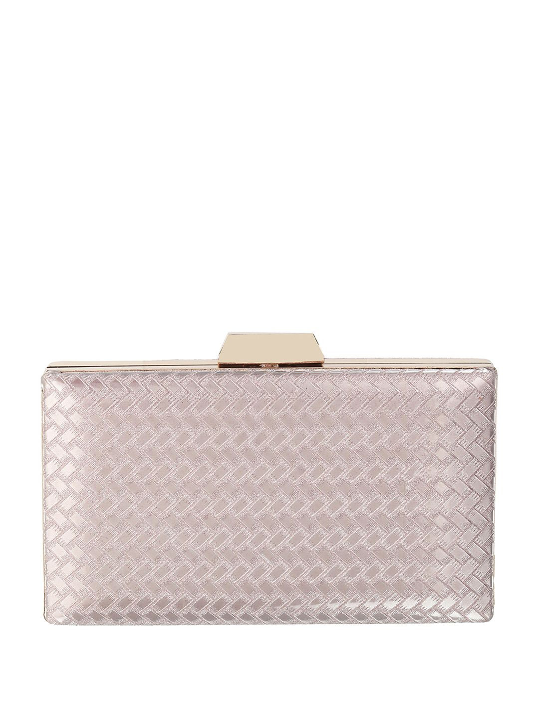 Metro Rose Gold Textured Box Clutch