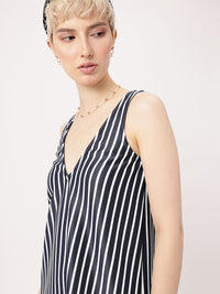DressBerry Playful Rebel Plunge Neck Striped Sheath Dress