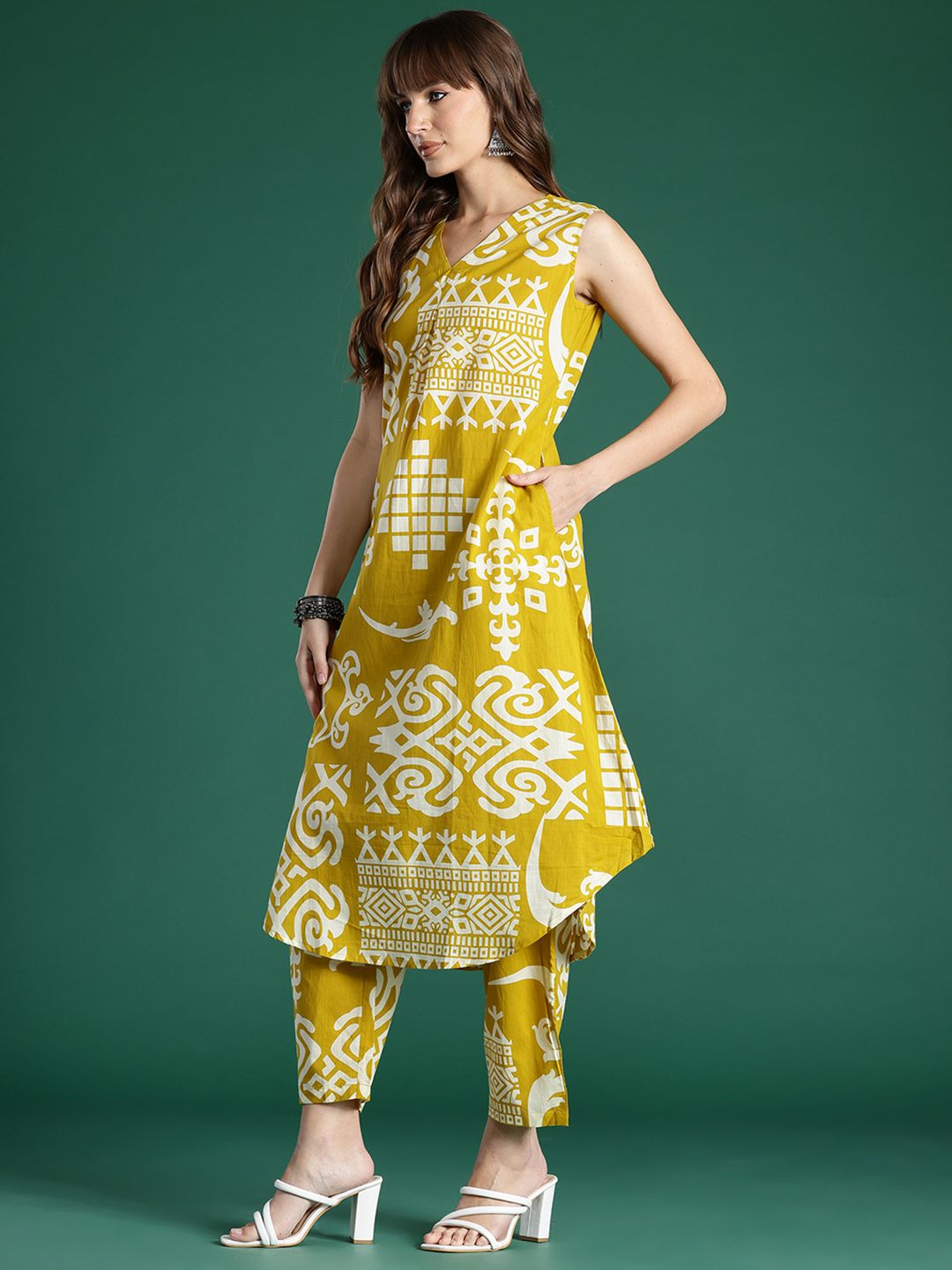 Indo Era Tribal Printed Pure Cotton Kurta with Trousers