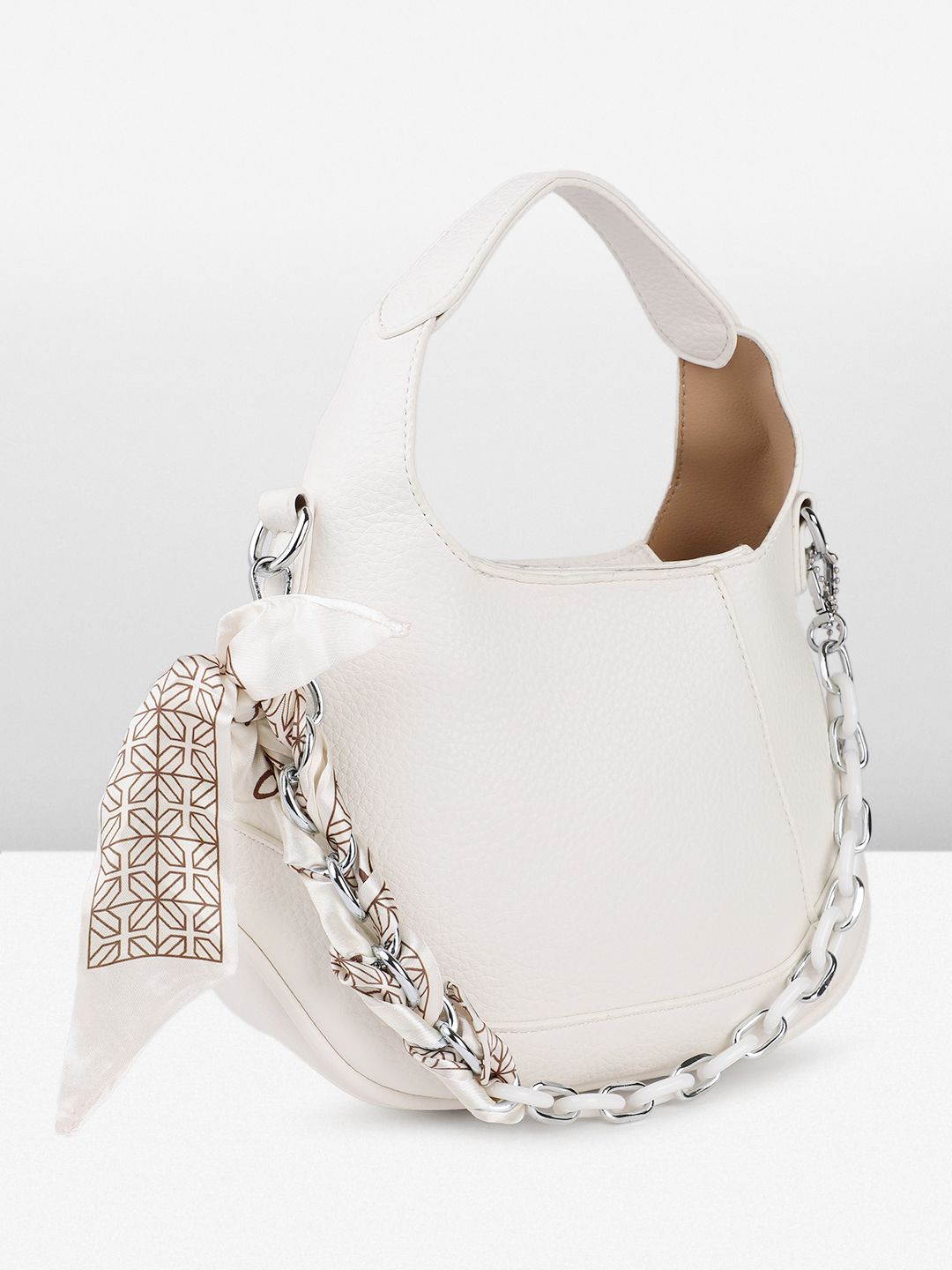 DressBerry Animal Textured Half Moon Hobo Bag