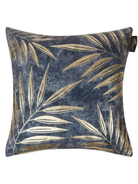 HOSTA HOMES Blue & Gold-Toned 5 Pieces Ethnic Motifs Velvet Square Cushion Covers