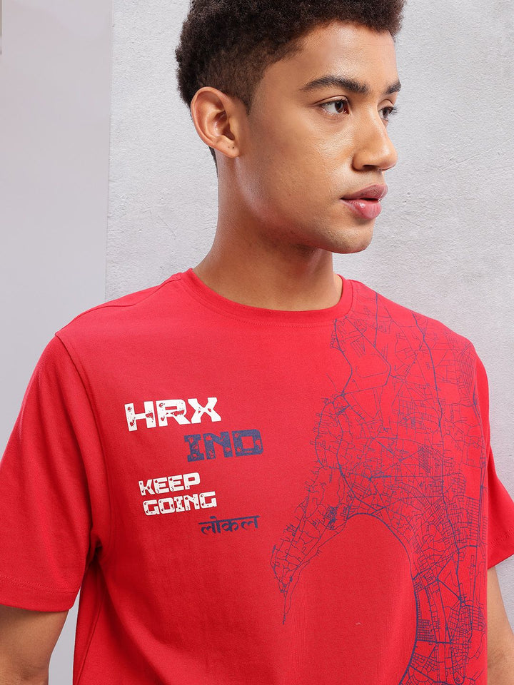 HRX by Hrithik Roshan Geometric Printed Casual T-shirt