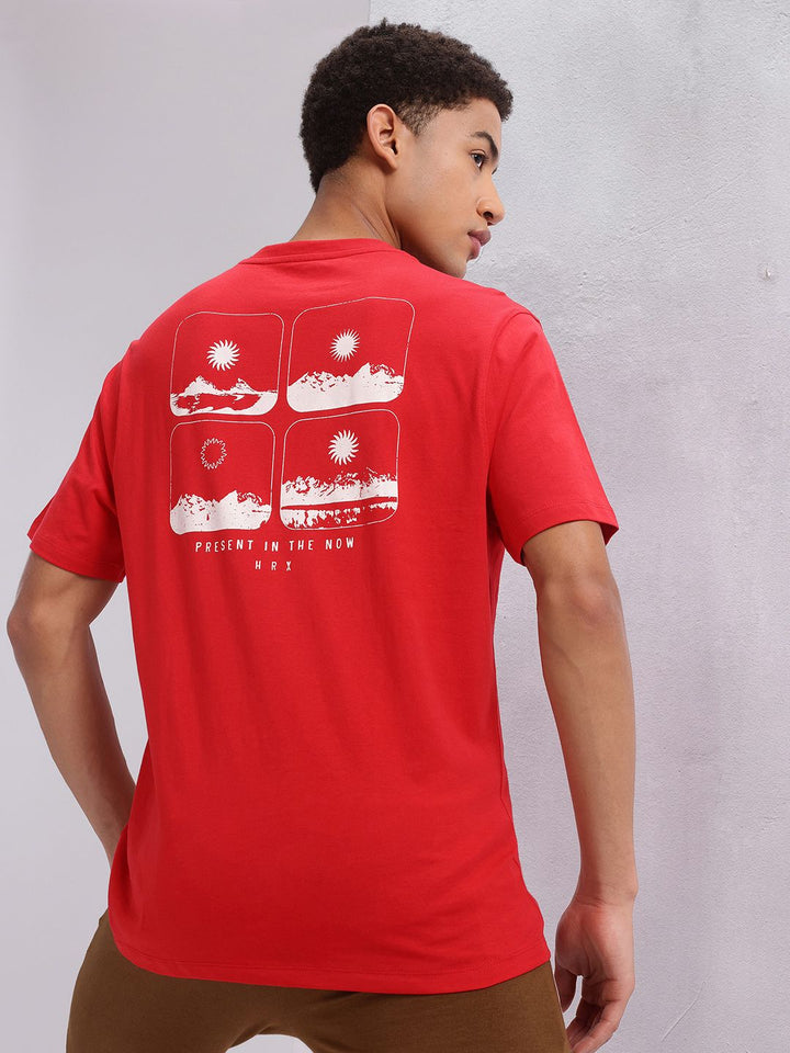 HRX by Hrithik Roshan Men Printed Pure Cotton Yoga T-shirt