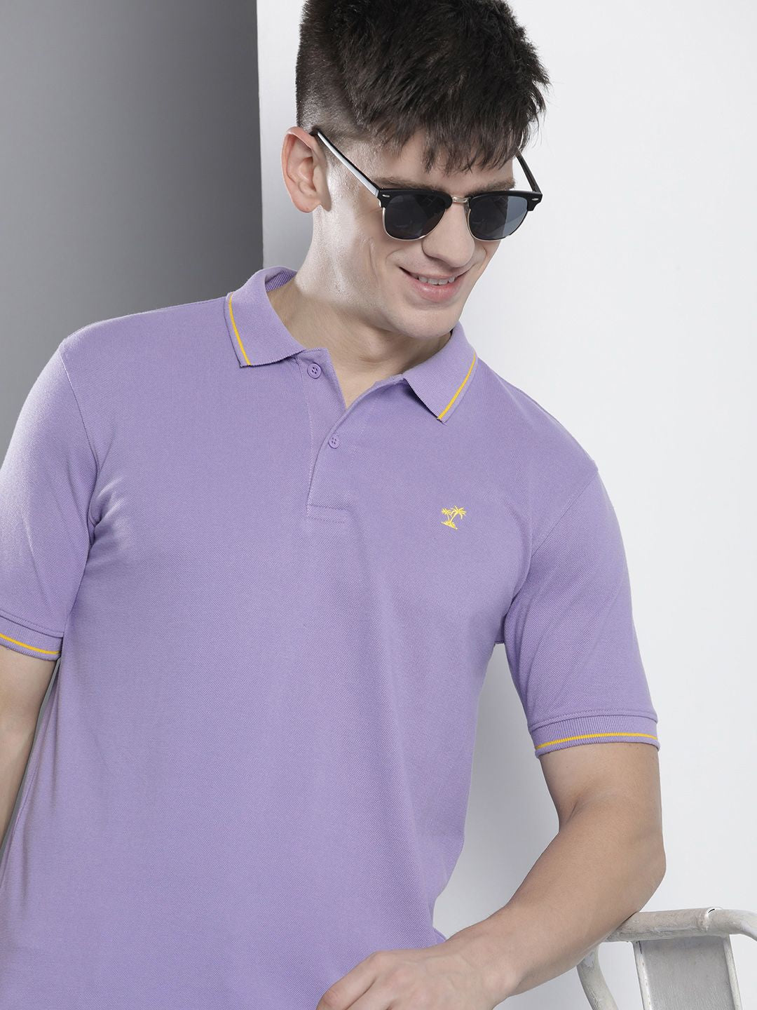 The Indian Garage Co Men Solid Polo Collar T-shirt