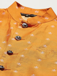 SOJANYA Men White Ethnic Motifs Chikankari Pure Cotton Kurta with Churidar & Nehru Jacket