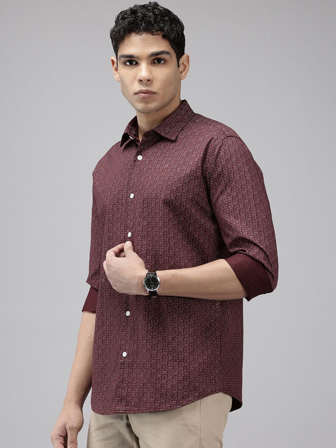 Park Avenue Pure Cotton Slim Fit Printed Casual Shirt