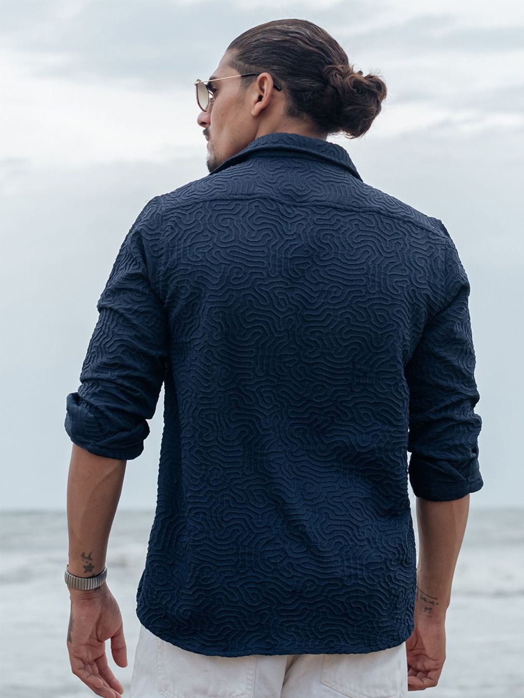 Powerlook Men Opaque Self Design Casual Shirt