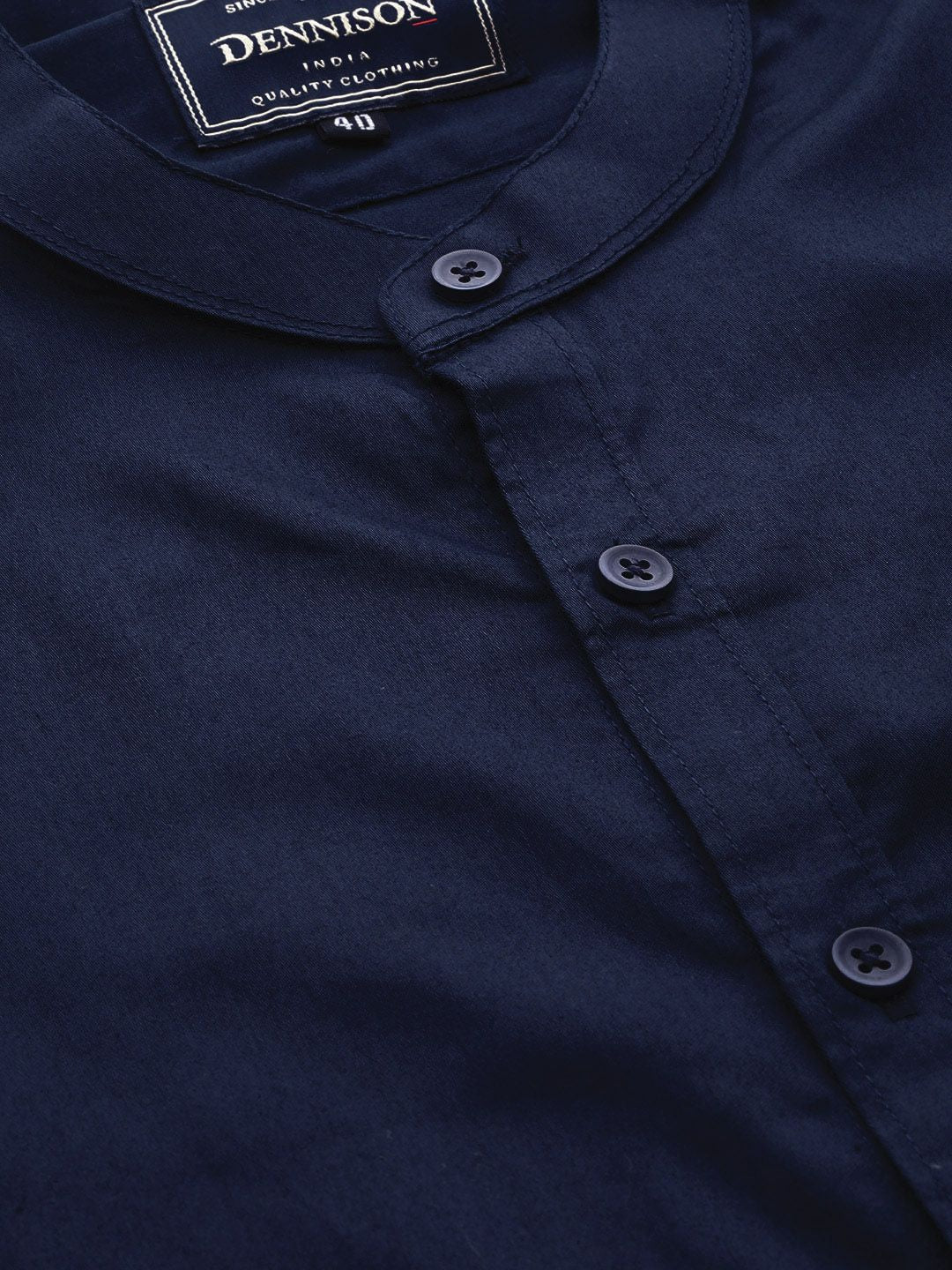 DENNISON Men Navy Blue Smart Slim Fit Solid Formal Shirt