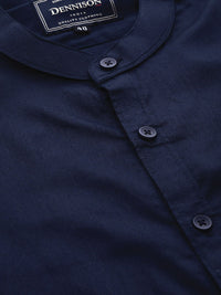 DENNISON Men Navy Blue Smart Slim Fit Solid Formal Shirt
