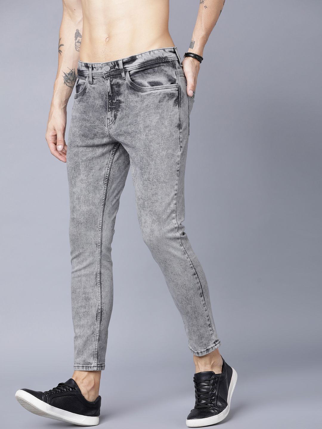 LOCOMOTIVE Men Grey Tapered Fit Jeans
