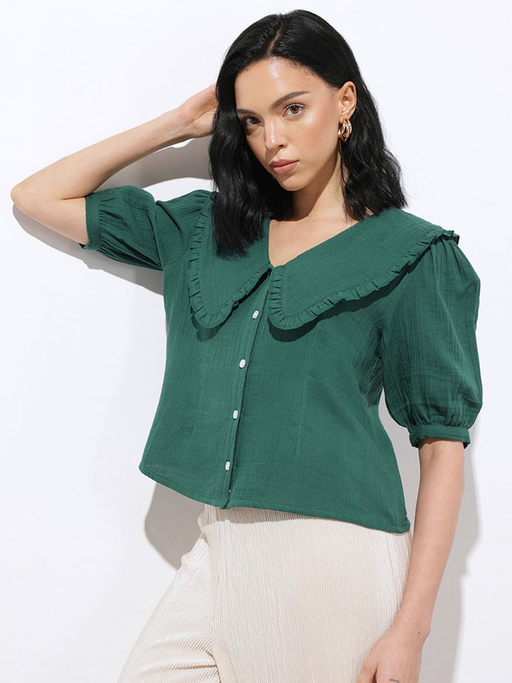 DressBerry Summer Basics Crop Shirt Style Top