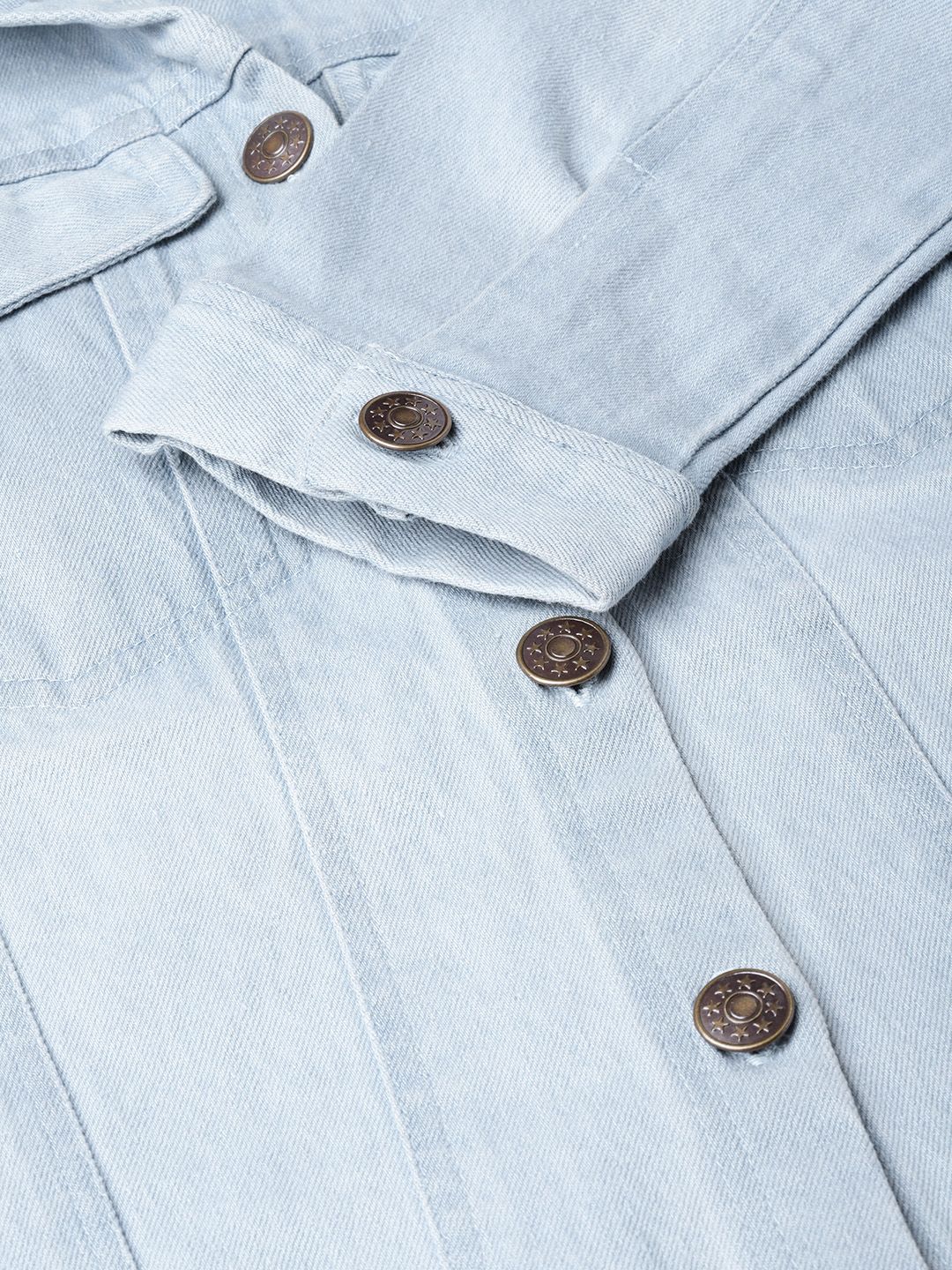 SASSAFRAS Women Blue Solid Denim Jacket