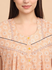 Sweet Dreams Printed Maxi Women Nightdress