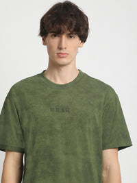 THE BEAR HOUSE Men Self Design Round Neck Tshirt