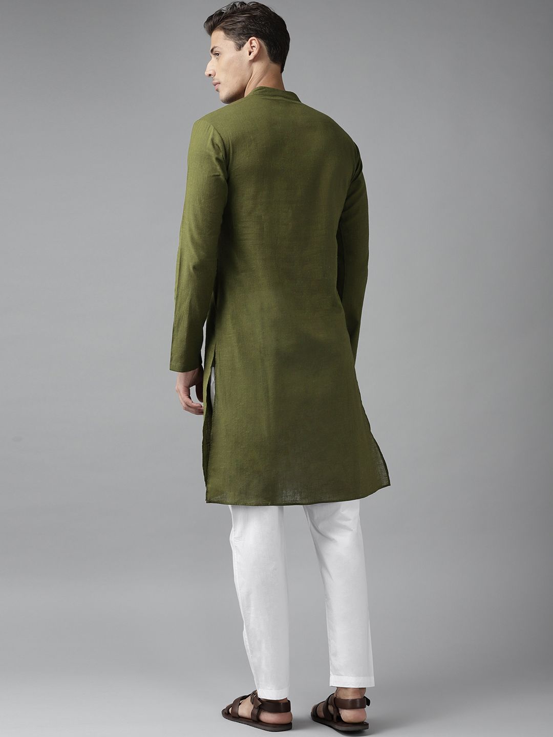 See Designs Men Green Regular Pure Cotton Kurta with Pyjamas