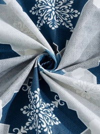 Moda Rapido X KLOTTHE Blue & Grey Geometric 400 TC Single Bedsheet with 1 Pillow Covers