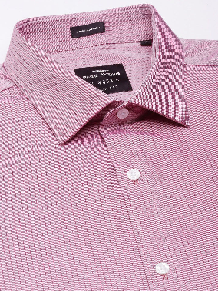 Park Avenue Men Pure Cotton Slim Fit Striped Formal Shirt