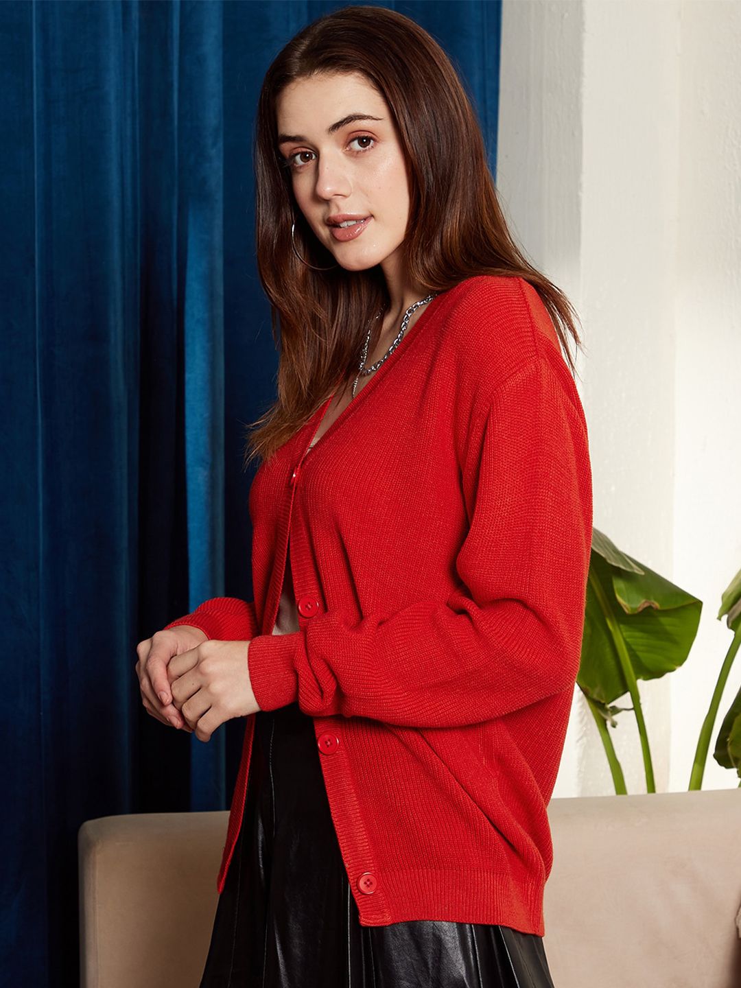 Berrylush Ribbed Acrylic Cardigan Sweater
